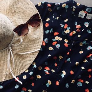 Vintage Gap Navy & Floral Sundress - Size Small